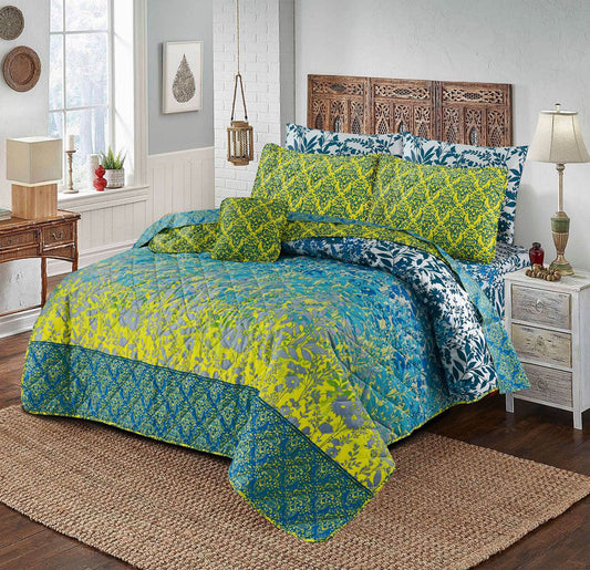 7 PCs Quilted Comforter Set - D-822