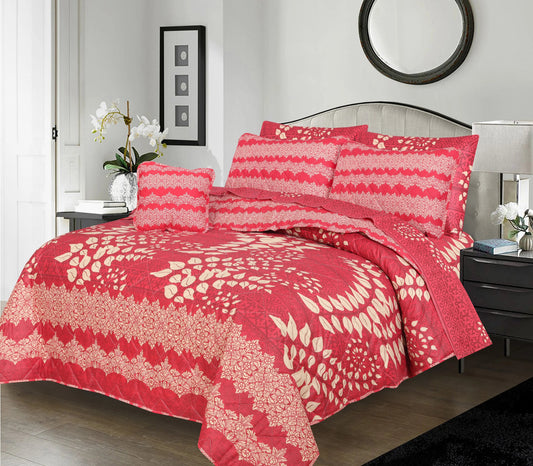 7 PCs Quilted Comforter Set - D-829