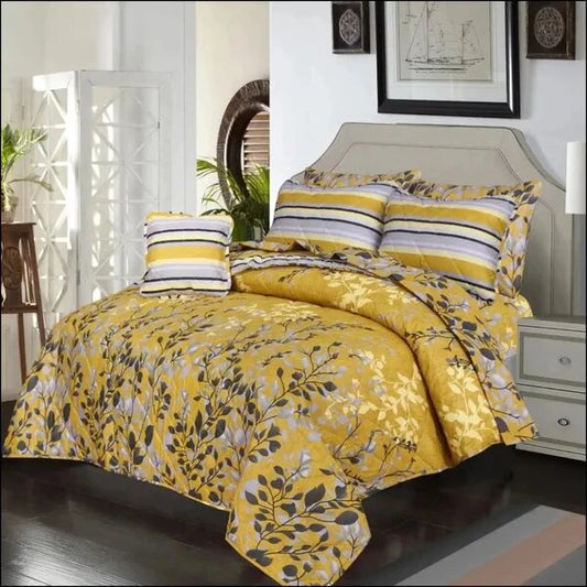 7 PCs Quilted Comforter Set - D-828