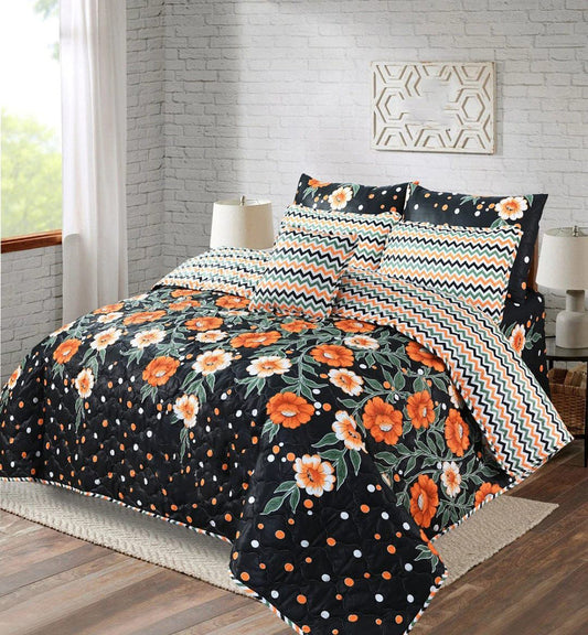 7 PCs Quilted Comforter Set - D-827