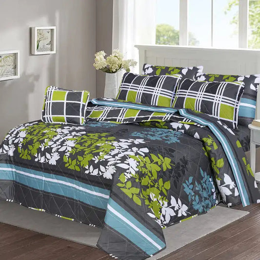 7 Pcs Quilted Comforter Set - Geranium