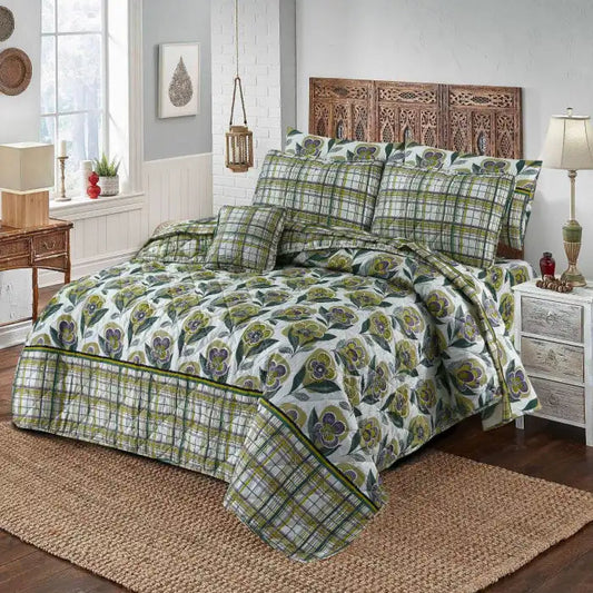 7 Pcs Quilted Comforter Set - Patron