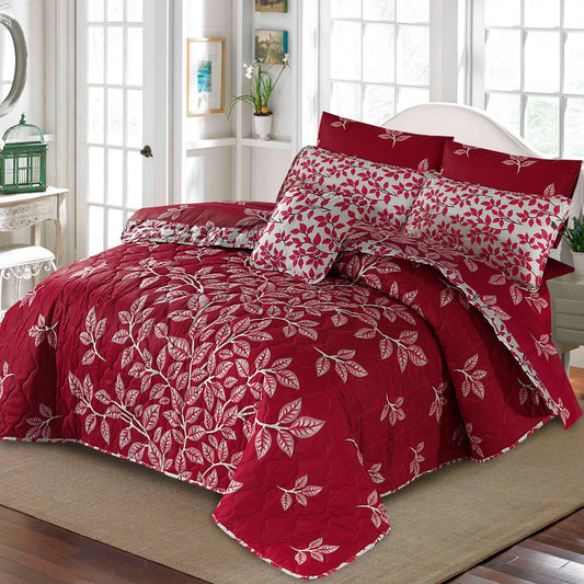 7 Pcs Quilted Comforter Set - D-645