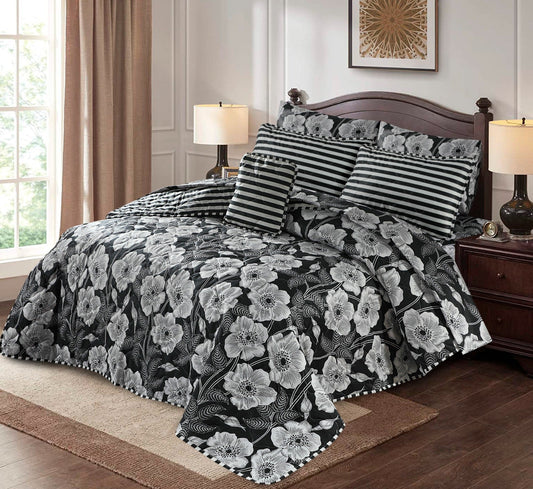 7 Pcs Quilted Comforter Set - D-646