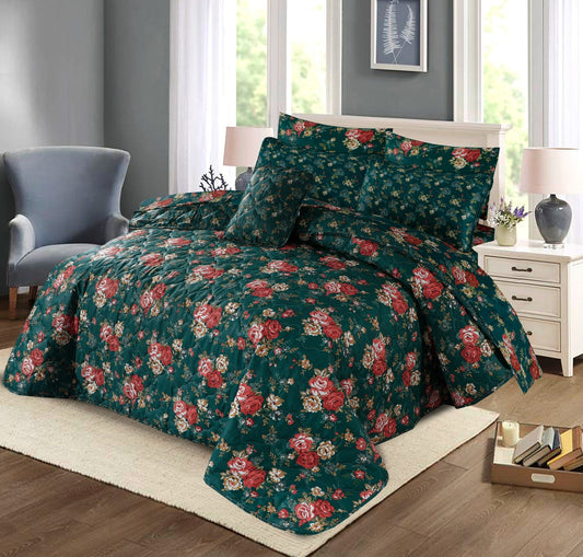 7 Pcs Quilted Comforter Set - D-631