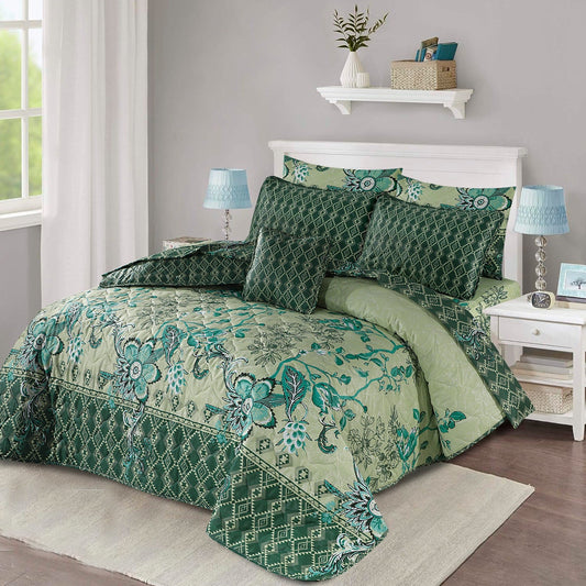 7 Pcs Quilted Comforter Set - D-642